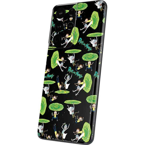 Adult Swim Rick and Morty Portal Pattern Galaxy S21 Ultra 5G Skin