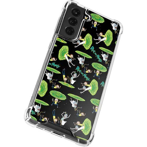 Adult Swim Rick and Morty Portal Pattern Galaxy S22 Clear Case
