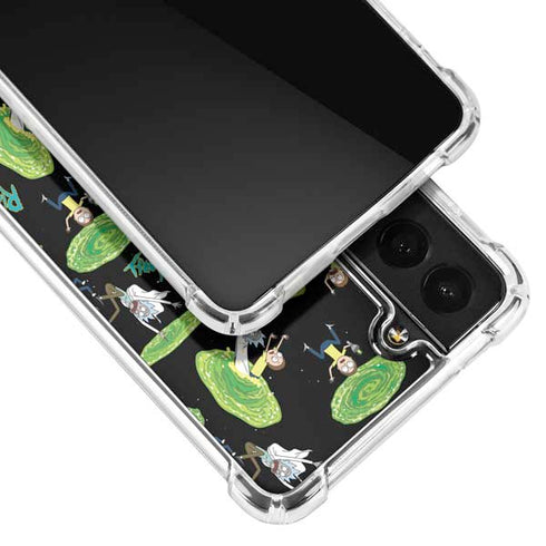 Adult Swim Rick and Morty Portal Pattern Galaxy S22 Clear Case