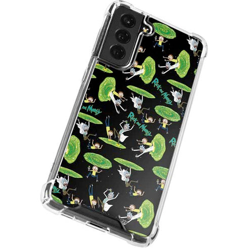 Adult Swim Rick and Morty Portal Pattern Galaxy S22 Plus Clear Case