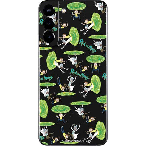Adult Swim Rick and Morty Portal Pattern Galaxy S22 Plus Skin
