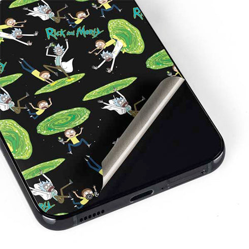 Adult Swim Rick and Morty Portal Pattern Galaxy S22 Plus Skin