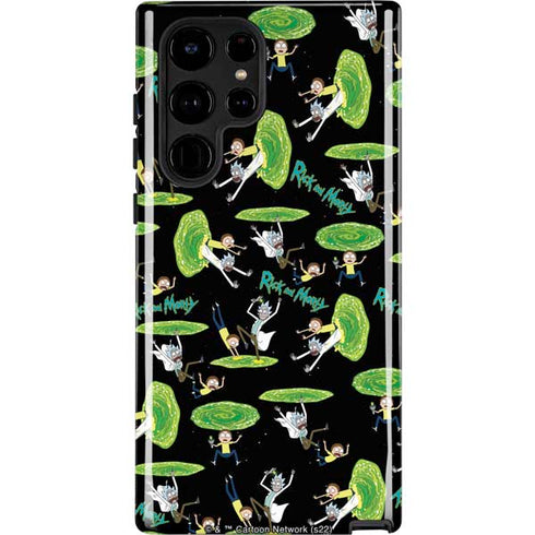 Adult Swim Rick and Morty Portal Pattern Galaxy S22 Ultra Pro Case