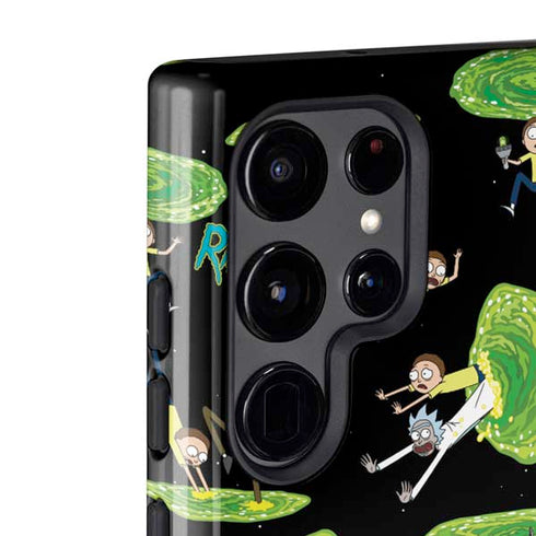 Adult Swim Rick and Morty Portal Pattern Galaxy S22 Ultra Pro Case