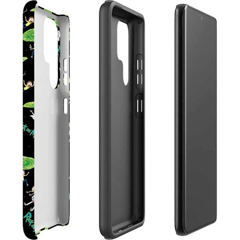Adult Swim Rick and Morty Portal Pattern Galaxy S22 Ultra Pro Case