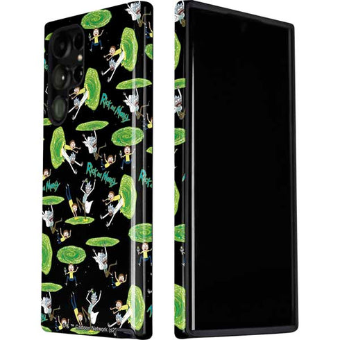 Adult Swim Rick and Morty Portal Pattern Galaxy S22 Ultra Pro Case