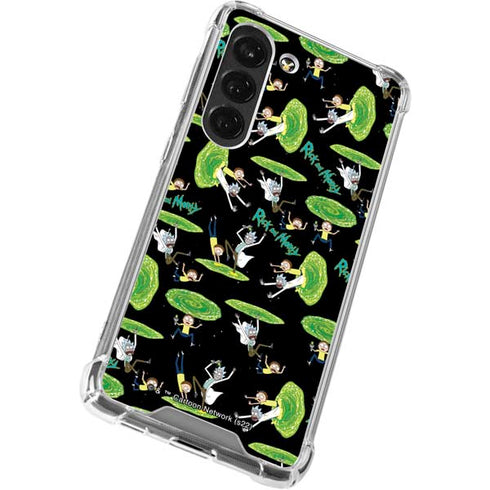 Adult Swim Rick and Morty Portal Pattern Galaxy S23 Clear Case