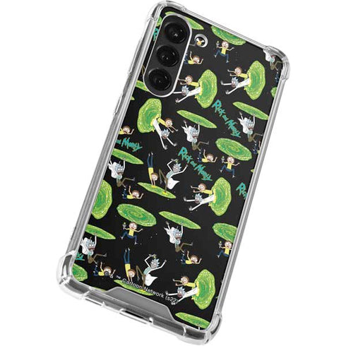 Adult Swim Rick and Morty Portal Pattern Galaxy S23 Plus Clear Case