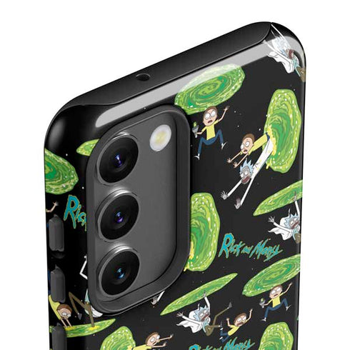 Adult Swim Rick and Morty Portal Pattern Galaxy S23 Plus Pro Case