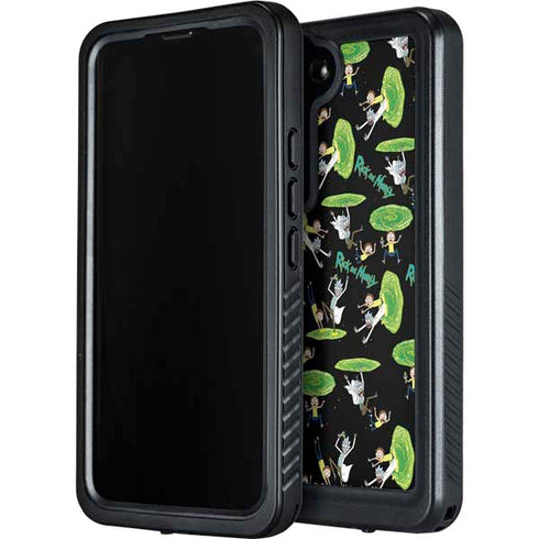 Adult Swim Rick and Morty Portal Pattern Galaxy S23 Waterproof Case