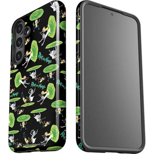 Adult Swim Rick and Morty Portal Pattern Galaxy S24 Plus Impact Case