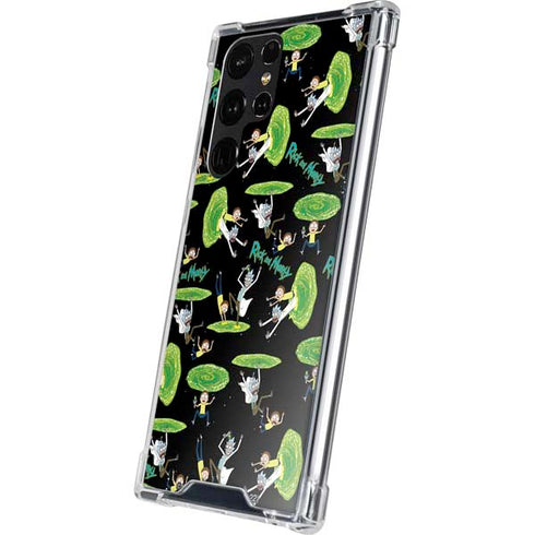 Adult Swim Rick and Morty Portal Pattern Galaxy S24 Ultra Clear Case