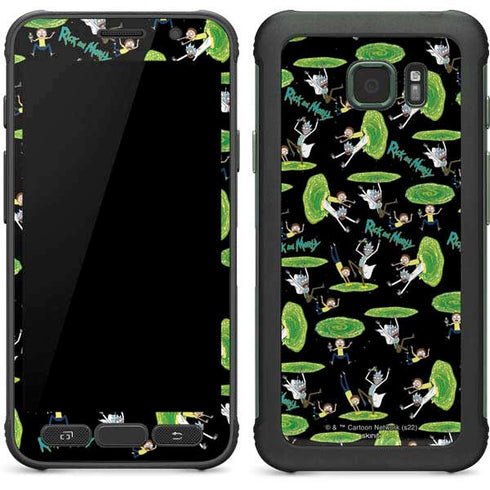 Adult Swim Rick and Morty Portal Pattern Galaxy S7 Active Skin