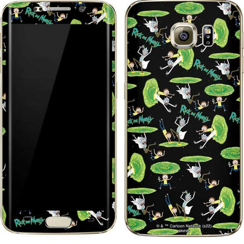 Adult Swim Rick and Morty Portal Pattern Galaxy S7 Edge Skin
