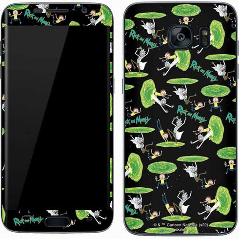 Adult Swim Rick and Morty Portal Pattern Galaxy S7 Skin