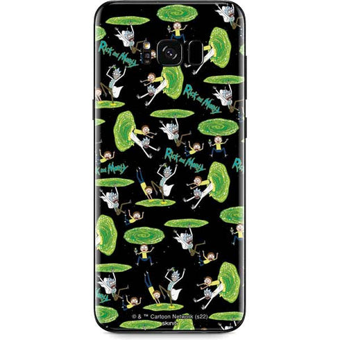 Adult Swim Rick and Morty Portal Pattern Galaxy S8 Plus Skin