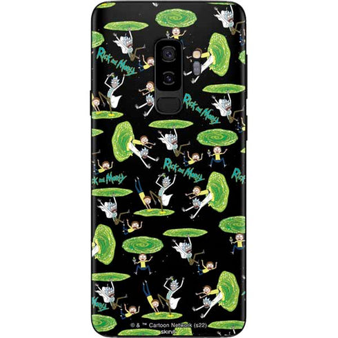 Adult Swim Rick and Morty Portal Pattern Galaxy S9 Plus Skin