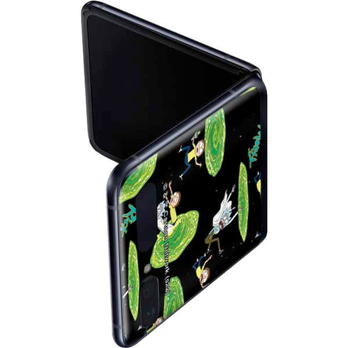 Adult Swim Rick and Morty Portal Pattern Galaxy Z Flip Skin