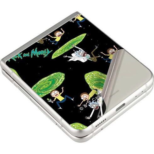 Adult Swim Rick and Morty Portal Pattern Galaxy Z Flip3 5G Skin