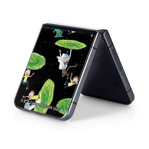 Adult Swim Rick and Morty Portal Pattern Galaxy Z Flip5 5G Skin