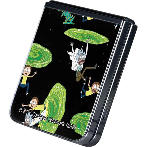 Adult Swim Rick and Morty Portal Pattern Galaxy Z Flip5 5G Skin