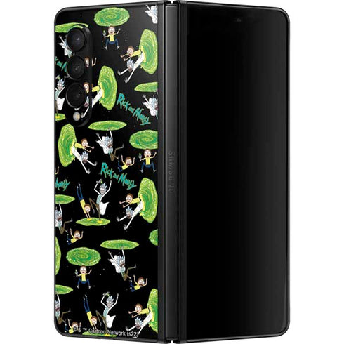 Adult Swim Rick and Morty Portal Pattern Galaxy Z Fold3 5G Skin