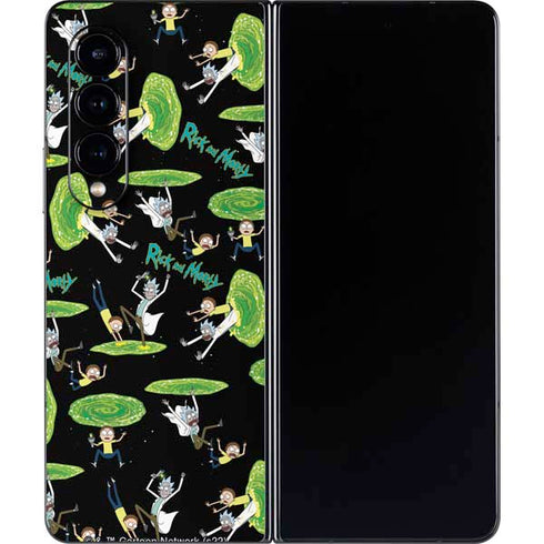 Adult Swim Rick and Morty Portal Pattern Galaxy Z Fold4 5G Skin