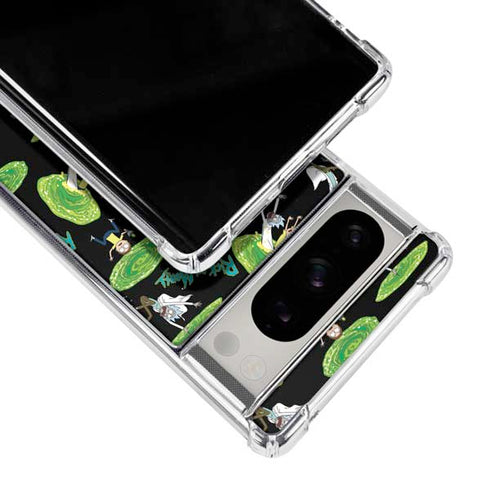 Adult Swim Rick and Morty Portal Pattern Google Pixel 8 Pro Clear Case