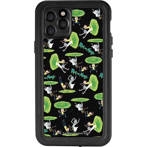 Adult Swim Rick and Morty Portal Pattern iPhone 11 Pro Waterproof Case
