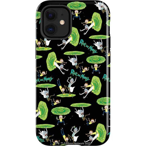 Adult Swim Rick and Morty Portal Pattern iPhone 12 Mini Impact Case