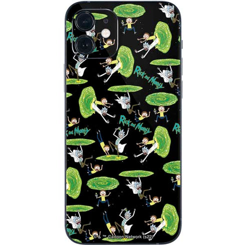 Adult Swim Rick and Morty Portal Pattern iPhone 12 Mini Skin