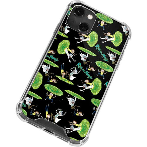 Adult Swim Rick and Morty Portal Pattern iPhone 13 Mini Clear Case