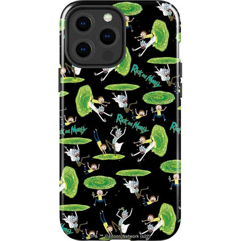 Adult Swim Rick and Morty Portal Pattern iPhone 13 Pro Max Impact Case