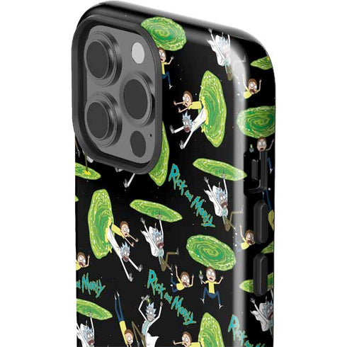 Adult Swim Rick and Morty Portal Pattern iPhone 13 Pro Max Impact Case