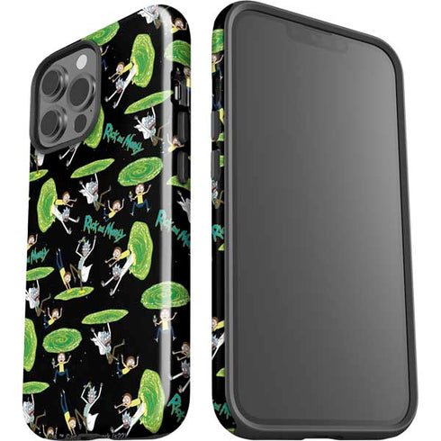 Adult Swim Rick and Morty Portal Pattern iPhone 13 Pro Max Impact Case