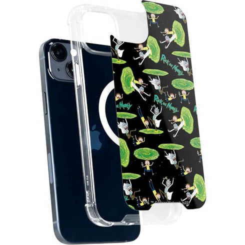 Adult Swim Rick and Morty Portal Pattern iPhone 14 Plus MagSafe Case