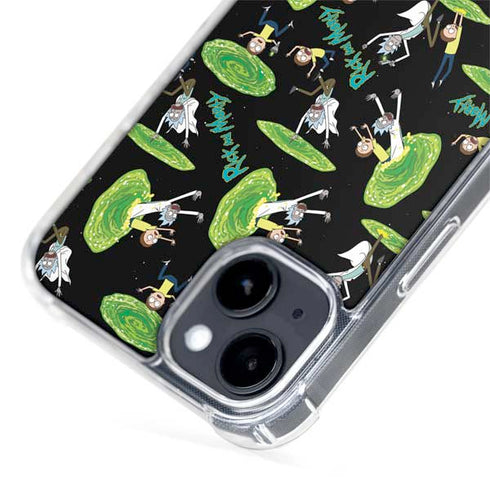 Adult Swim Rick and Morty Portal Pattern iPhone 14 Plus MagSafe Case