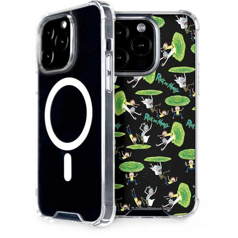 Adult Swim Rick and Morty Portal Pattern iPhone 15 Pro MagSafe Case