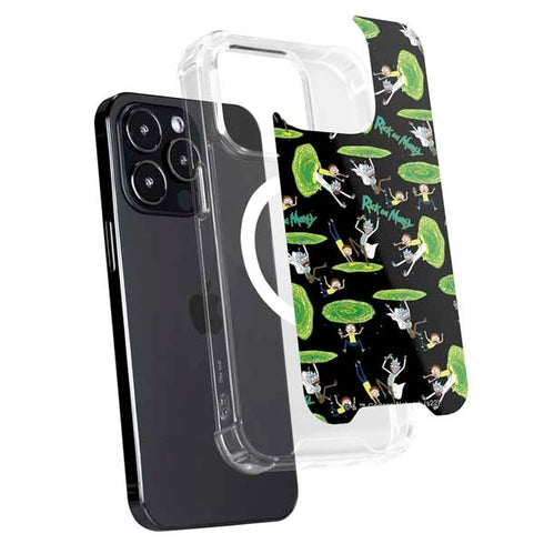 Adult Swim Rick and Morty Portal Pattern iPhone 15 Pro MagSafe Case