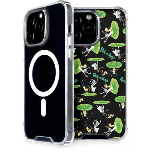 Adult Swim Rick and Morty Portal Pattern iPhone 15 Pro Max MagSafe Case