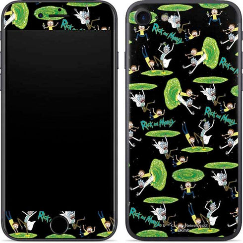 Adult Swim Rick and Morty Portal Pattern iPhone 8 Skin