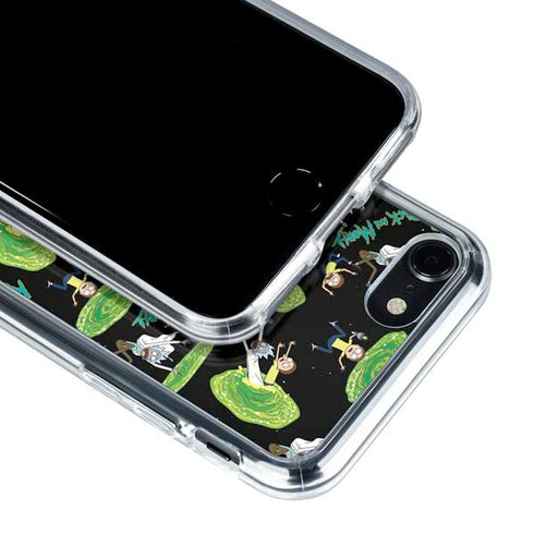 Adult Swim Rick and Morty Portal Pattern iPhone SE (2nd & 3rd Gen) Clear Case
