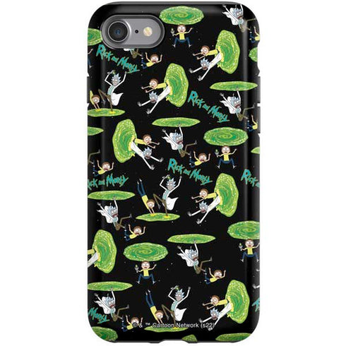 Adult Swim Rick and Morty Portal Pattern iPhone SE (2nd & 3rd Gen) Pro Case