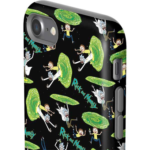 Adult Swim Rick and Morty Portal Pattern iPhone SE (2nd & 3rd Gen) Pro Case