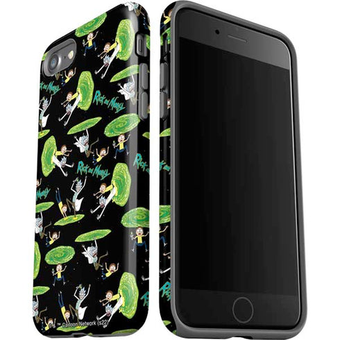 Adult Swim Rick and Morty Portal Pattern iPhone SE (2nd & 3rd Gen) Pro Case