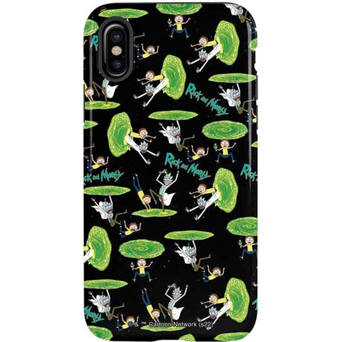 Adult Swim Rick and Morty Portal Pattern iPhone X Pro Case