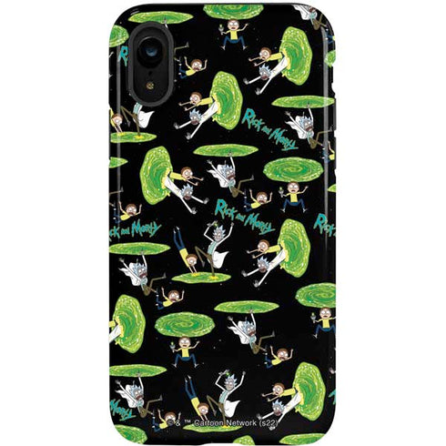 Adult Swim Rick and Morty Portal Pattern iPhone XR Pro Case