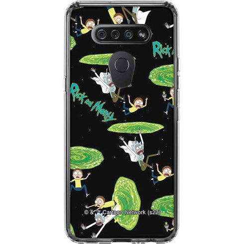 Adult Swim Rick and Morty Portal Pattern LG K51/Q51 Clear Case