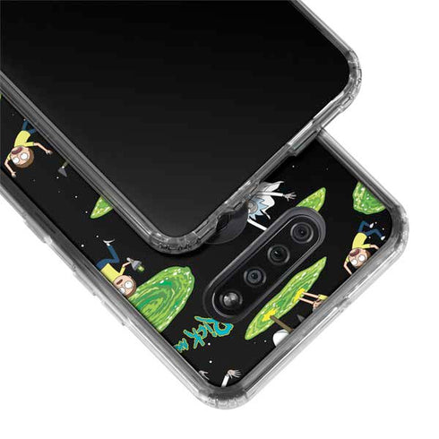 Adult Swim Rick and Morty Portal Pattern LG K51/Q51 Clear Case