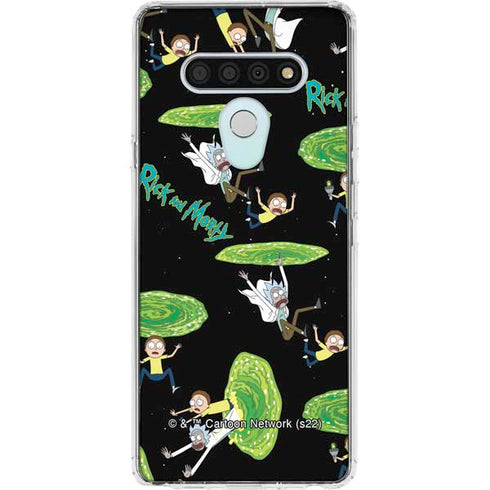 Adult Swim Rick and Morty Portal Pattern LG Stylo 6 Clear Case